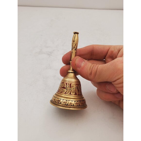 Vintage Brass Hand Bell - Handheld Solid Brass Bell with Charming Tone -… - Picture 4 of 9